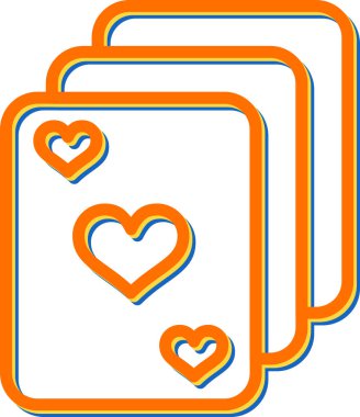 Kart Oyunu Web simgesi basit illüstrasyon