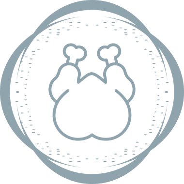 Pişmiş tavuğun basit doğrusal resmi