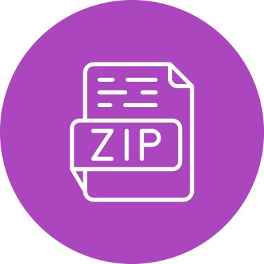 zip dosya biçimi simgesi, vektör illüstrasyonu