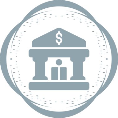 Banka binası simgesi, basit illüstrasyon 