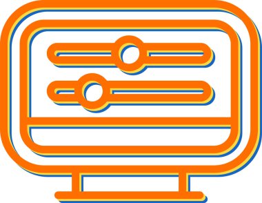 bilgisayar masaüstü simgesi vektör çizimi