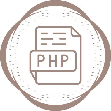 PHP dosya biçimi simgesi, vektör illüstrasyonu