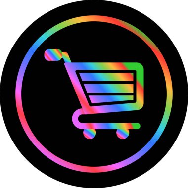 Alışveriş sepetinde gökkuşağı gradyan çizgisi simgesi