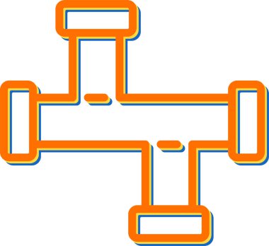 Kanal Borusu ikon vektör illüstrasyonu