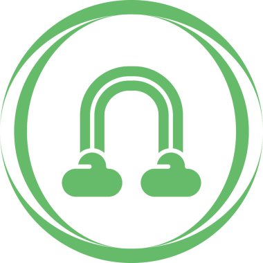 Bulutlu gökkuşağı ikonu. vektör illüstrasyonu