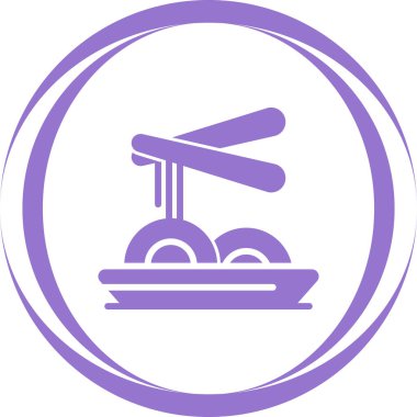 Gıda ikonunun vektör illüstrasyonu. Makarna