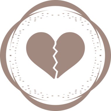 kırık kalp simgesi, basit vektör çizimi       