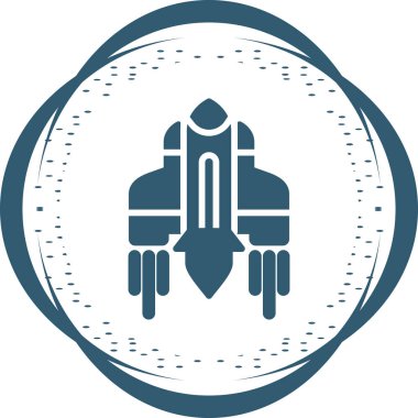 Düz Uzay Gemisi simgesinin vektör çizimi.