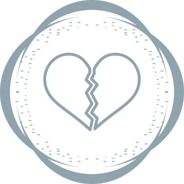 kırık kalp simgesi, basit vektör çizimi       