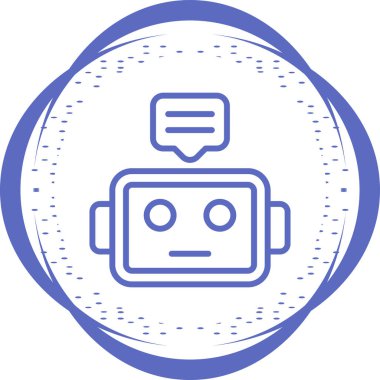 Sohbet robotu. Web simgesi vektör illüstrasyonu