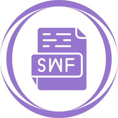 SWF file format icon, vector illustration