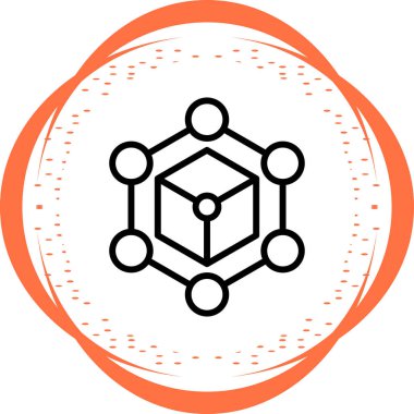 Soyut vektör Blockchain simgesi, basit illüstrasyon