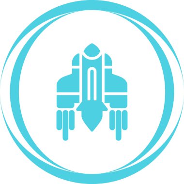 Düz Uzay Gemisi simgesinin vektör çizimi.