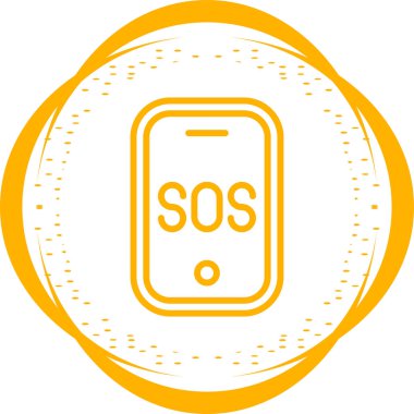 Sos ikonlu acil durum telefonu. vektör tasarımı.