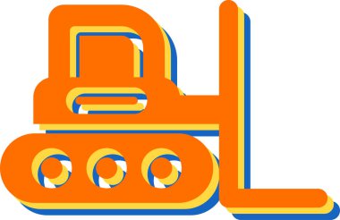 Modern Buldozer simgesinin vektör çizimi 