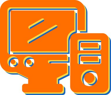 bilgisayar masaüstü simgesi vektör çizimi