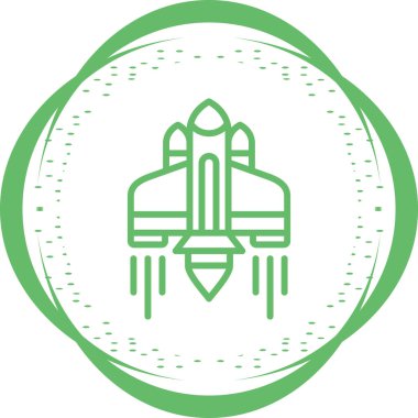 Düz Uzay Gemisi simgesinin vektör çizimi.