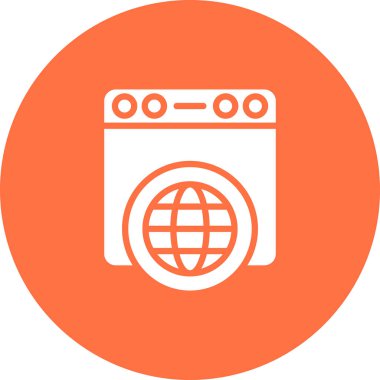 Soyut web tarayıcı simgesinin renk olarak basit bir gösterimi.