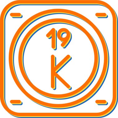 Potasyum kimyasal element. Web simgesi basit illüstrasyon