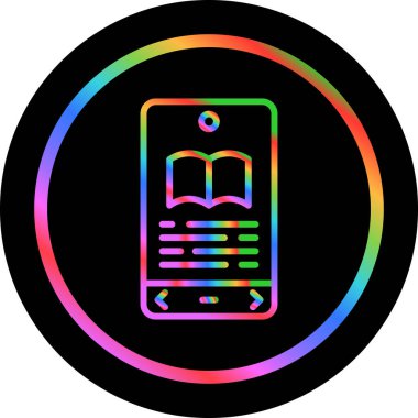 Renkli kitap ikonu, eğitim işareti, eğilim ve öğrenim kavramı. vektör illüstrasyonu