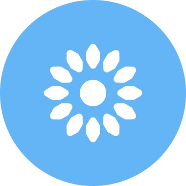 Güneş vektör simgesi. Vektör çizimi. Beyaz arka planda düz bir piktogram sembolü. Web ve pictogram için tasarlandı.