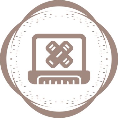 Dizüstü bilgisayar simgesi vektör çizimi.