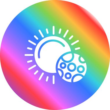 Güneş simgesinin temel doğrusal çizimi