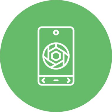 akıllı telefon kamera simgesi, web basit illüstrasyon 