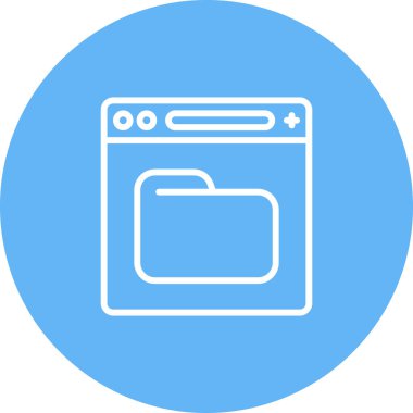 Soyut web tarayıcı simgesinin renk olarak basit bir gösterimi.