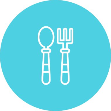 Çatal ve kaşık. Web simgesi basit illüstrasyon 