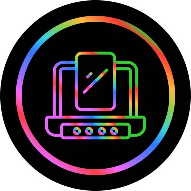 Dizüstü bilgisayar simgesi vektör çizimi.