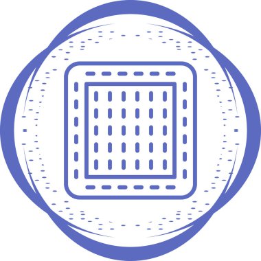 Yuvarlak bir çerçevenin mavi simgesinin vektör çizimi