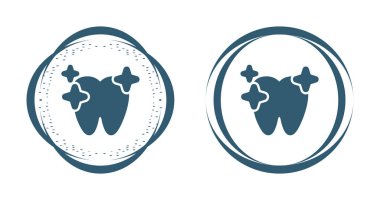 Diş sağlığı kliniği logo şablonu, diş simgesi, vektör illüstrasyonu