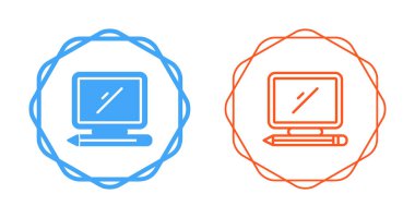Bilgisayar Simgesi Vektör Resimleri Beyaz Arkaplanda İzole Edildi 