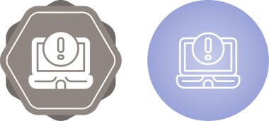 Düz dizüstü bilgisayar potansiyel bir hata, uyarı veya önemli iletiyi gösteren bir uyarı simgesi koleksiyonu gösteriyor. 