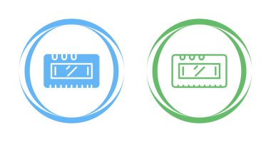 Mavi ve yeşil bilgisayar çip simgeleri