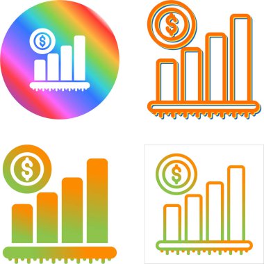 finansal grafikler ayarlandı, vektör illüstrasyonu 