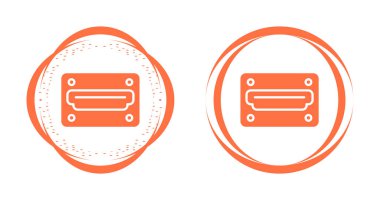 hdmi port çizgisi simge vektörü. hdmi port işareti. izole edilmiş çizgi simgesi siyah illüstrasyon