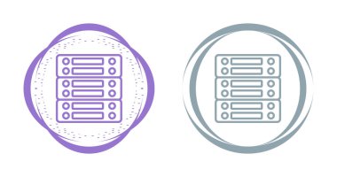 Sunucu seti, veri, web sunucu simgeleri. vektör illüstrasyonu 