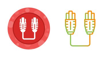 Ethernet Kablo simgeleri ayarlandı, vektör illüstrasyonu 