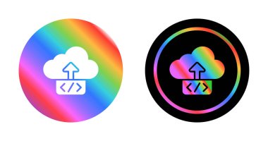 Siyah bulut ve gökkuşağı simgesi beyaz arkaplanda izole edilmiş. Simgeleri renklendir. vektör illüstrasyonu