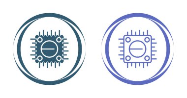 Bilgisayar ve akıllı telefon simgesi için düz bir işlemci. İzole edilmiş arkaplanda işlemci yonga vektör çizimi. Mikroçip imzalama iş kavramı.