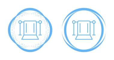 Dairesel sınırları olan mavi halı simgeleri