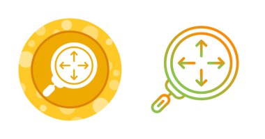 Büyüteç, dört yönlü ok gösteriyor