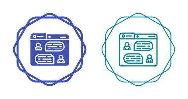 Kullanıcı simgelerine sahip iki ana hatlı sohbet penceresi