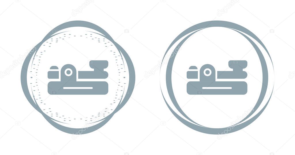 Two round icons featuring vintage submarine illustrations