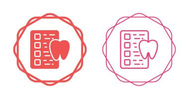 Diş kontrol listesi simgeleri diş sembolleri içerir