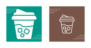 Bir paket kahve fincanı ikonu. Düz tasarımda vektör illüstrasyonu