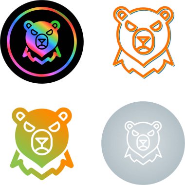 Beyaz arkaplanda izole edilmiş ayı başı simgeleri