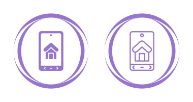 Ev ikonlu cep telefonu seti. vektör illüstrasyonu